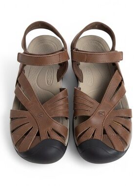 KEEN Rose Leather Hiking Sandals Closed Toe Trail Shoes Brown Outdoor Comfort 11